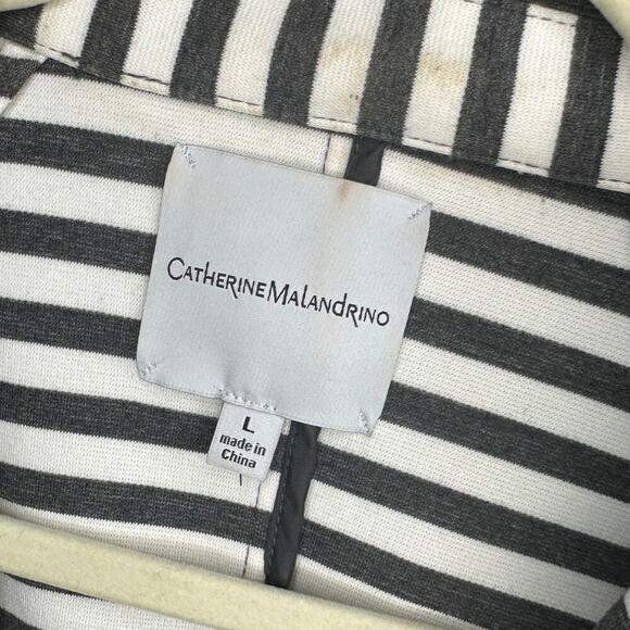 Catherine Malandrino Black & White Striped Blazer - Size L - Picture 3 of 4